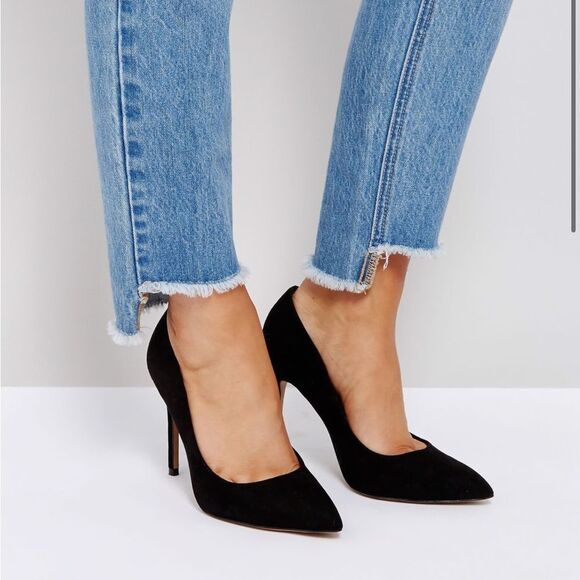 ASOS Design Wide Fit Penza Pointed Black Women's Heels Size 8 Woman’s - Picture 1 of 7